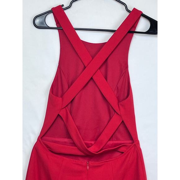 Lulus Womens Medium Red Double Criss Cross Back Cocktail Banquet Formal Dress - Picture 8 of 9